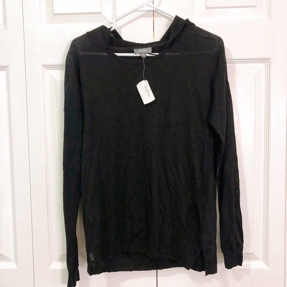 NWT - Neiman Marcus Black Slim Hoodie Sweater